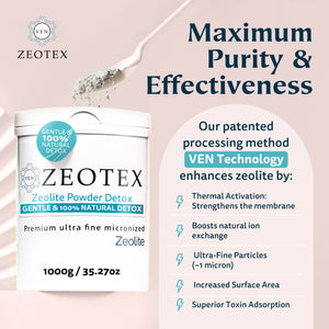 Zeotex ZEOLITE 1000g (2.2 pounds)